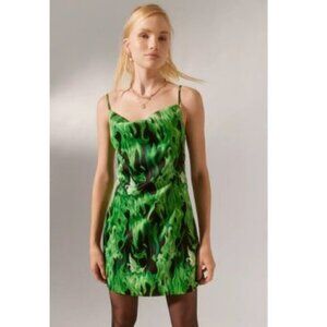 Urban Outfitters Womens Mallory Cowl Slip Dress Green Medium